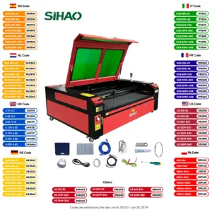 SIHAO CO2 Laser Engraver 50/60/80/100/130W with Ruida & LightBurn - High-Speed Engraving for Wood/Fabric/Metal, Digital Control