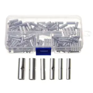 150pcs Non-Insulated Butt Connector Ferrules Kit Bare Tinned Crimp Terminals 0.5-6mm²  22-10AWG  for Electrical Wiring