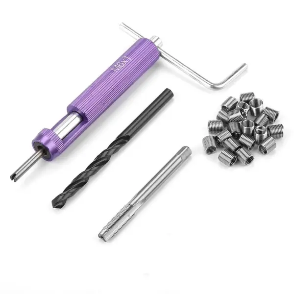 Damaged Thread Repair Insertion Tool Kit  50Pc M6-M14 for Helicoil Threaded Insert