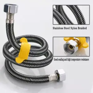 20/40/60/100/150/200cm G1/2 Inch Plumbing Explosion-Proof Flexible Stainless Steel Nylon Braided Hose Bathroom Plumbing Hoses