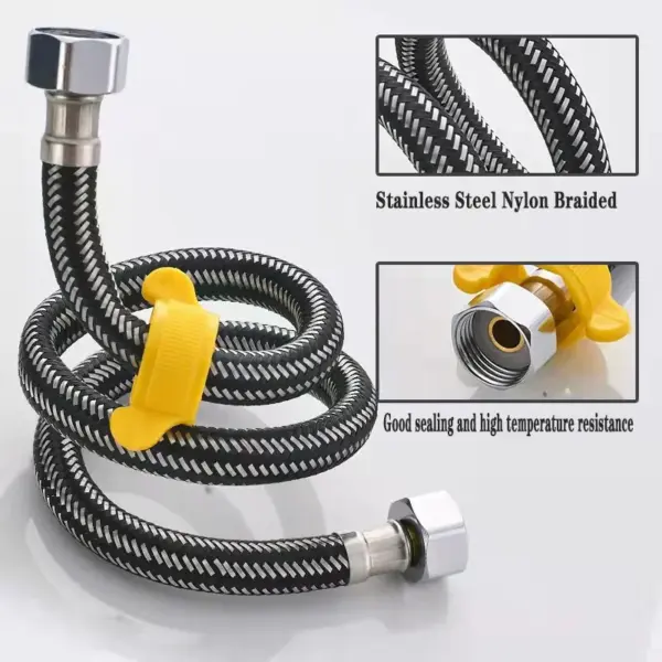 20/40/60/100/150/200cm G1/2 Inch Plumbing Explosion-Proof Flexible Stainless Steel Nylon Braided Hose Bathroom Plumbing Hoses