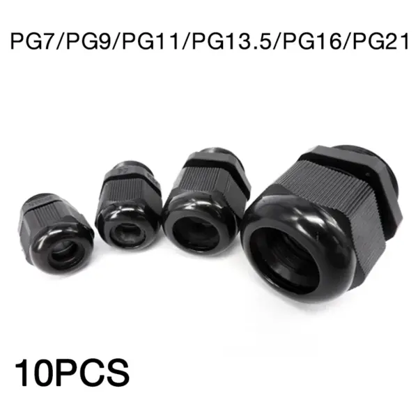 10Pcs Nylon Cable Glands PG 7 9 11 13.5 16 High Quality IP68 Wire Plastic Waterproof Connector Cable Sleeve Adjustable Joints