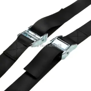 1'' Black Buckle Tie-Down Belt Cargo Straps For Car Motorcycle Bike Luggage Bag With Metal Buckle Tow Rope Strong Ratchet Belt