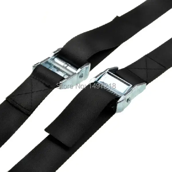 1'' Black Buckle Tie-Down Belt Cargo Straps For Car Motorcycle Bike Luggage Bag With Metal Buckle Tow Rope Strong Ratchet Belt