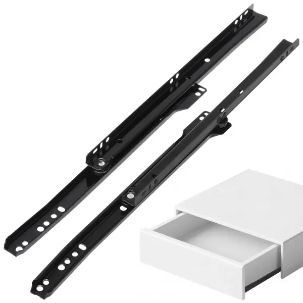 1Pair Bottom Mount Drawer Slides Smooth Gliding Metal Drawer Rails for Furniture Cabinet Dresser Kitchen Replacement DIY