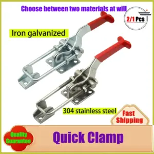304 Stainless Steel / Iron Galvanized Fixture Lock Buckle Box Buckle Clamp Clamping Tool Quick Press Door Bolt Self-locking