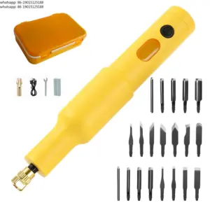Electric Wood Carving Chisel Set 4.2V 40W, 20 Interchangeable Blades for DIY Craft, Woodworking, Sculpture, Beginners & Artists