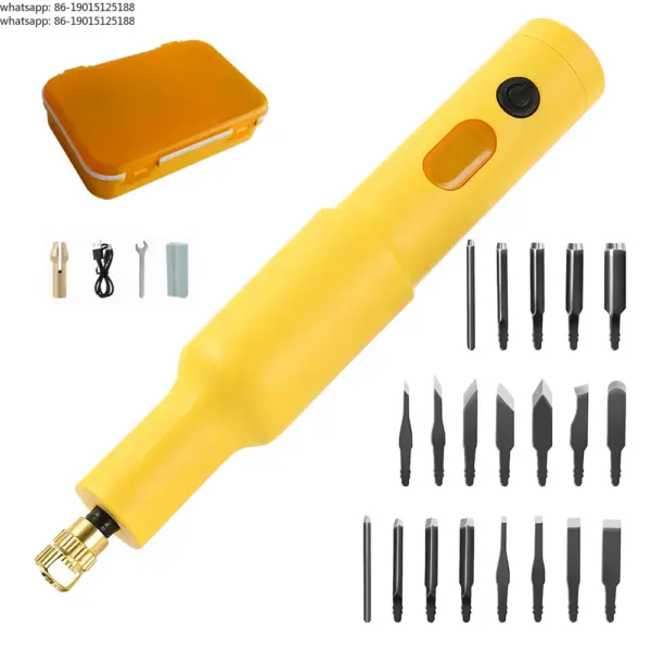 Electric Wood Carving Chisel Set 4.2V 40W, 20 Interchangeable Blades for DIY Craft, Woodworking, Sculpture, Beginners & Artists