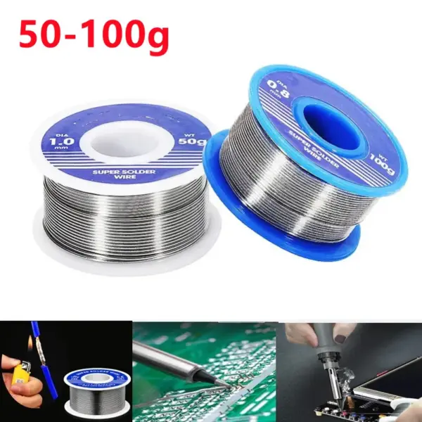 50/100g Electronic Soldering Wire 0.8/1.0mm Solder Wires Rosin Core Tin Multipurpose Welding Wire Flux Iron Wire Reel