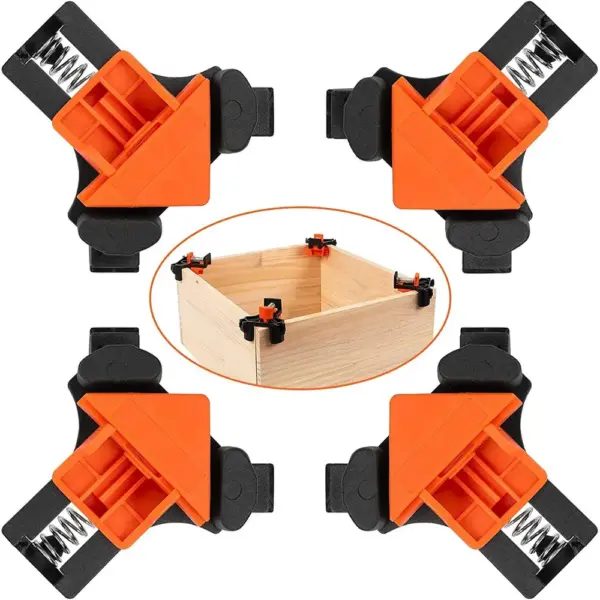 4pcs Fast Adjustable Spring Clamps For Woodworking Professional 90 Degree Corner Woodwork tools DIY Cabinet Assembly Photo Fram