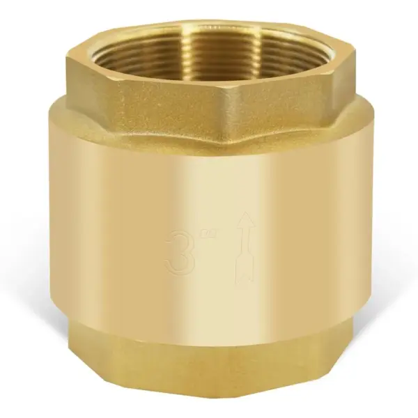 Brass Vertical Check Valve DN80 One Way Non Return Spring Loaded for Water Oil Gas Air Backflow Prevention