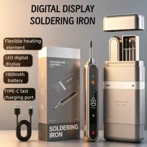 Cordless USBSmart Soldering Iron Kit Adjustable Temperature Digital TypeC Portable Wireless Welding Repair Tool 5V 3A Fast Heat
