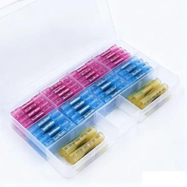 50/100PCS Waterproof Heat Shrink Butt Connectors Kit 0.5-6mm²(22-10AWG), Insulated Crimp Wire Terminals for Auto Marine Wiring