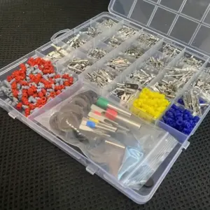 660pcs Car Electrical Wire Terminal Connectors Kit for Automotive Motorcycle, with Crimping Tool, Non-Insulated Plug Removal