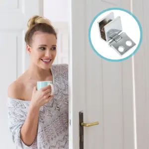 1Pcs Frameless Glass Door Hinge Heavy Duty Stainless Steel Cabinet Hinge for Display Wine Glass Cabinets Smooth Quiet Operation
