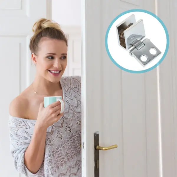 1Pcs Frameless Glass Door Hinge Heavy Duty Stainless Steel Cabinet Hinge for Display Wine Glass Cabinets Smooth Quiet Operation