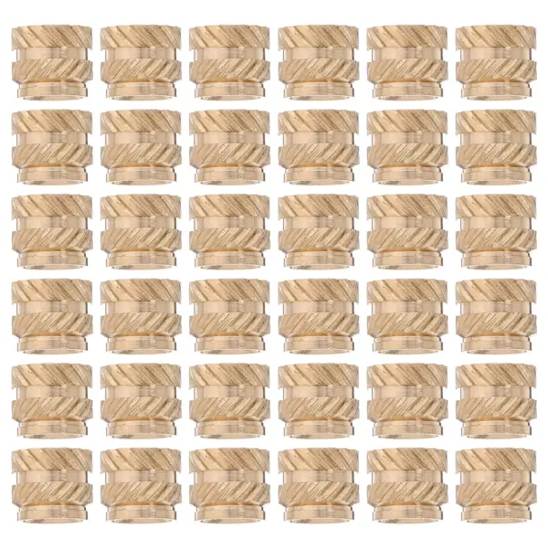 60Pcs M5 Copper Brass Heat Set Threaded Inserts Double Helical Knurled Nuts for 3D Printing Wood Metal Secure Fastening