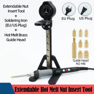 Stealth Press Heat Set Brass Insert Nut Press Tool Soldering Iron Tip Thread Embedded Kit Copper Insertion for 3D Printing Parts