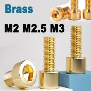 M2 M3 Pure Brass Socket Cap Head Screws | Hex Allen Key Bolts | Electrical Conductive Fasteners for Small Electronic Components