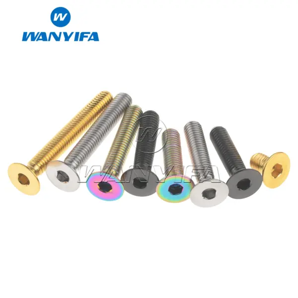 Wanyifa Titanium Ti Bolt M6x10/15/20/25/30/35/40/45mm Allen Key Flat Countersunk Head Screw 4/10pcs