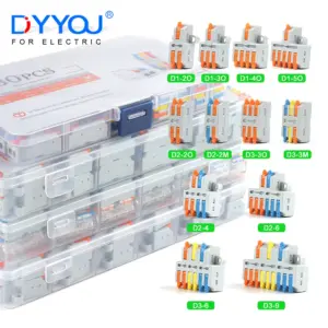 Mini Compact Lever Wire Connector Assortment Kit Quick Splice Crimping Terminal 1 in multiple out Butt Type Electric Connectors