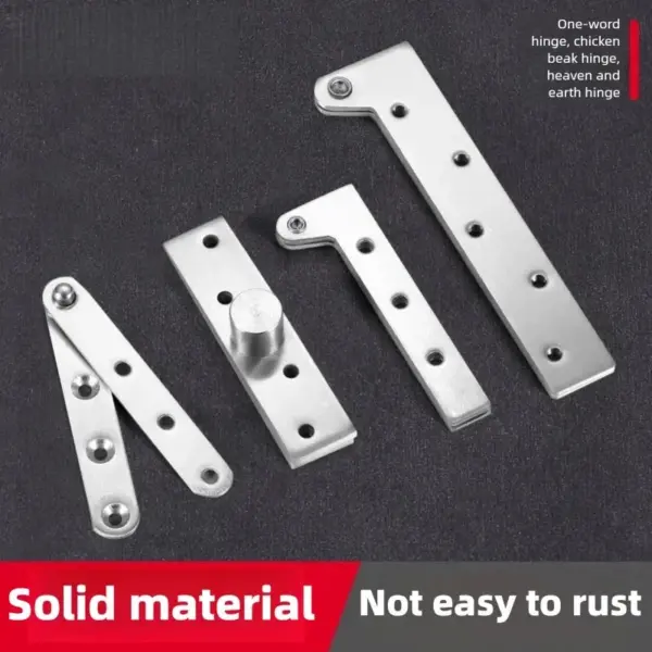 Heavy-Duty Thickened Stainless Steel 360° Rotating Hidden Hinge - Sky & Earth Shaft for Wooden Doors