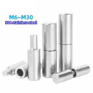 304 Stainless Steel Round Welding Door Hinge Heavy Duty Male Female Plug Door Shaft Cabinet Door Industrial Hingem6-m30