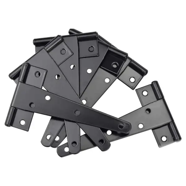 A24F-6 Pack Heavy Duty Tee Hinge, 150Mm 6 Inch T Hinge Metal Strap Tee Hinge With Screws For Shed Doors, Garden Gate