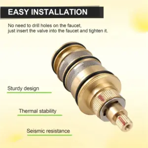 B97A-2X Brass Replacement Thermostatic Cartridge,Shower Mixer Valve Bar Repair Kit Intelligent Thermostatic Valve Core
