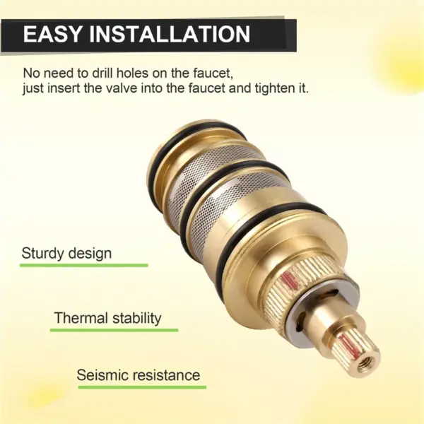 B97A-2X Brass Replacement Thermostatic Cartridge,Shower Mixer Valve Bar Repair Kit Intelligent Thermostatic Valve Core