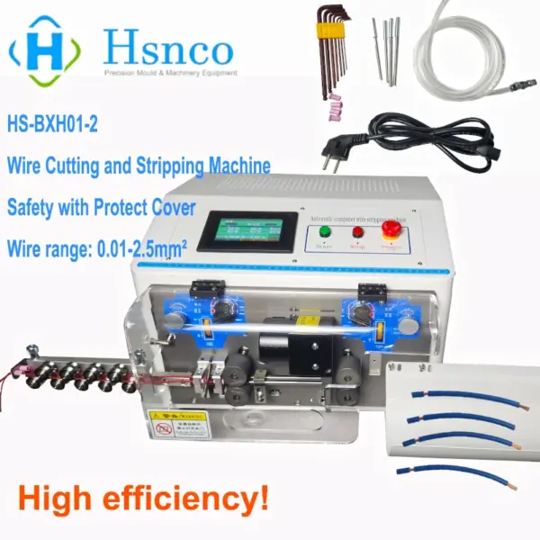 BXH01-2 Automatic Electric Wire Stripping Machine Cable Cutter and Stripper 0.01-2.5mm² with Safety Protection Cover 110V/220V