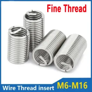 Fine Thread Helicoil Thread Repair Insert 304 Stainless Steel M6 M8 M10 M12 M14M16 Wire Thread inserts Bushing Sleeve Repair Kit
