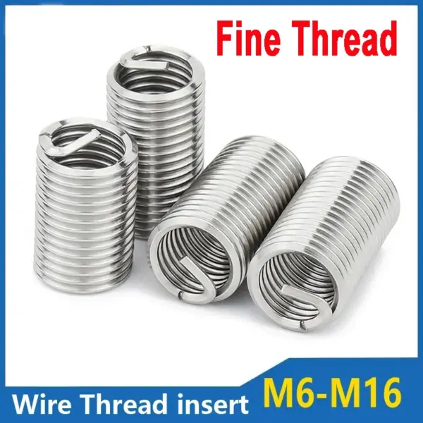 Fine Thread Helicoil Thread Repair Insert 304 Stainless Steel M6 M8 M10 M12 M14M16 Wire Thread inserts Bushing Sleeve Repair Kit