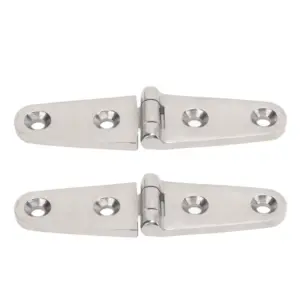 Pair Heavy Duty Strap Hinge With Holes 316 Stainless Steel Marine Boat Home Hardware For Door Gate Shed Barn 2 Holes: