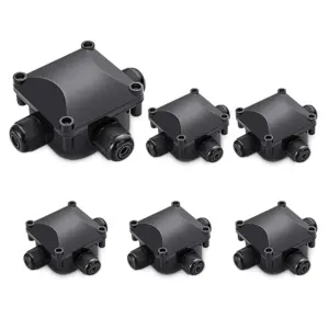 IP68 Electrical Cable Waterproof Connector T-Shape 3 4Pin 3 4 Way Outdoor Waterproof ABS Plastic Gland Electrical Junction Box