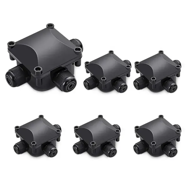 IP68 Electrical Cable Waterproof Connector T-Shape 3 4Pin 3 4 Way Outdoor Waterproof ABS Plastic Gland Electrical Junction Box