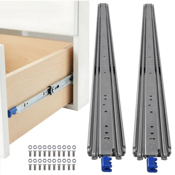 1 Pair 68inch Side Mount Full Extension Ball Bearing Rails with Lock Cabinet Drawer Slides Replacement 500Lbs Load Capacity