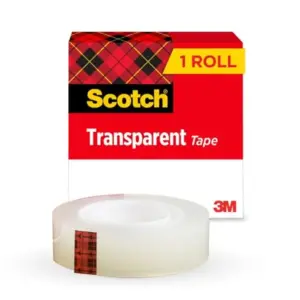 Transparent Tape 1 Roll 3/4 in x 1296 in Classic Glossy-Finish Boxed 600