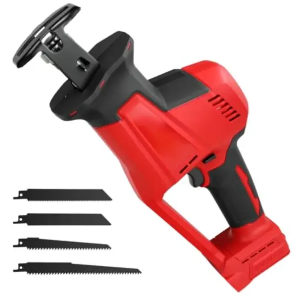 Cordless Reciprocating Saw for Milwaukee 18V Battery Brushless Motor Recipro Saw with 4 Blades Kit 0-3100 SPM Variable Speed Po
