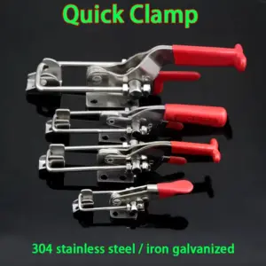 304 Stainless Steel Fixture Lock Buckle Box Buckle Clamp Clamping Tool Quick Press Door Bolt Self-locking Iron Galvanized
