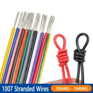 20/50m Multi-Stranded 1007 Electric Wire 30 28 26 24 22 20 18 16 AWG PVC Insulation Tinned Copper Cable 300V DIY LED Lamp Line