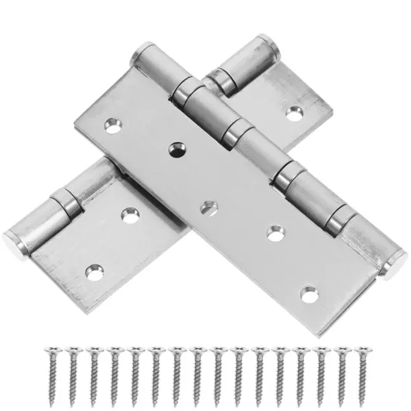 2Pcs Stainless Steel Flat Hinges Heavy Duty Silent Operation Cabinet Wardrobe Furniture Hardware Door Hinge Accessories Load