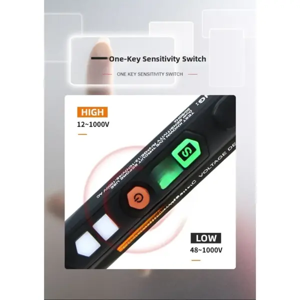 TS10A Voltage Tester Pen Designed for Non-Contact AC Detection 12V to 1000V with Flashlight and Sensitivity Adjustment