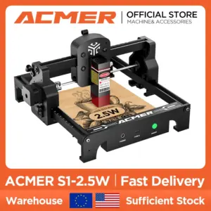 ACMER S1 Mini Laser Engraver CNC Cutter Woodworking Machines Portable 3000mw Blue Light Laser Engraving Machine For DIY Wooden