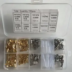 150PCS 2.8mm 4.8mm 6.3mm Wire Spade Connector 3.9mm Bullet Crimp Terminal Connectors Kit Male Female Wire Connectors For DIY