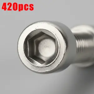 420pcs/M4 socket head cap screw set, nuts, flat washers, and lock washers, grade 8.8/10.9, for mechanical assembly and repair.