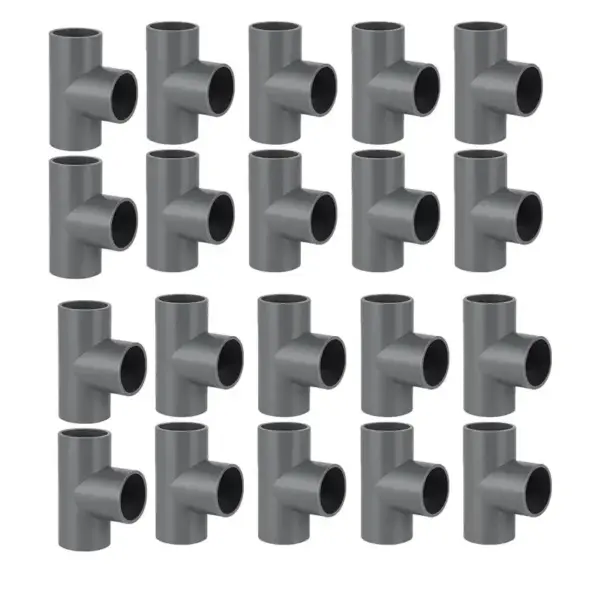 A02M-24PCS 3-Way Tee PVC Fittings Heavy Duty 1-Inch PVC Pipe Fittings 3 Way Furniture Grade Pipe Elbow Connectors