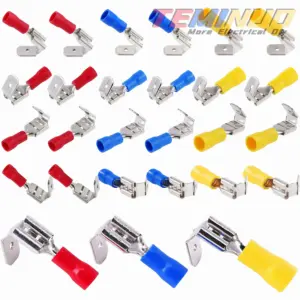 30/70pcs semi-insulated piggy back spade connectors 22-10AWG 6.3mm(1/4") quick disconnect butt splice piggyback assortment kit