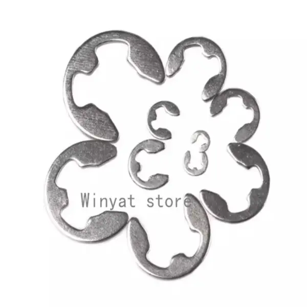 120/200 PCS  E Clip washer Assortment Kit Circlip retaining ring for shaft fastener M1.5~M10 304 Stainless Steel Stainless Steel