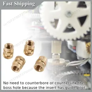 -A99Z 100Pcs M3 Thread Knurled Brass Threaded Heat Set Heat Resistant Insert Embedment Nut For 3D Printer